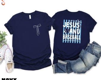 Christian Baseball Shirt, Game Day Sweatshirt, Jesus and Baseball T-Shirt, Jesus Sweater, Baseball Mama Shirt, Baseball Season Tee