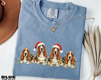 Christmas Dog Shirt, Christmas Light Sweatshirt, Cute Christmas Tee, Merry Christmas Sweater, Dog Lover Gift, Comfort Colors T-Shirt