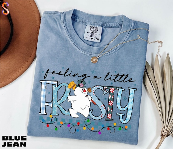 Feeling A Little Frosty Shirt, Cute Snowman Tee, Christmas Gift, Cute Winter Sweatshirt, Snowman Sweater, Comfort Colors T-Shirt