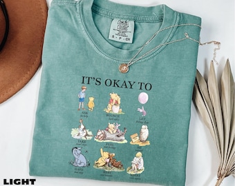 T-shirt « C’est normal de ressentir ses émotions », T-shirt Winnie l’Ourson et ses amis pour la sensibilisation à la santé mentale, Sweat-shirt à message positif, T-shirt Comfort Colors