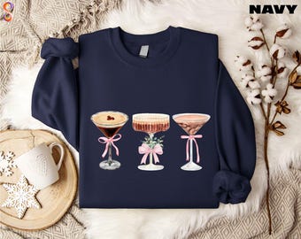Espresso Martini Sweatshirt, Espresso Lover Shirt, Martini Lover Gift, Cute Coffee Sweatshirt, Espresso Bow Cocktail Shirt, Martini Shirt