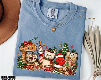Christmas Baking Shirt, Cute Gingerbread Kitchen Sweatshirt, Festive Holiday Cookie Graphic Tee, Comfort Colors T-Shirt