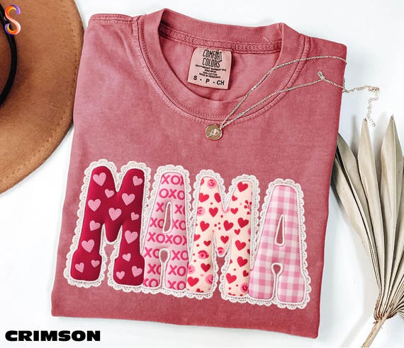 Valentines Mama Shirt, Mom Love Sweater, New Mom Gift Valentines Day Sweatshirt, Heart Tee, Mama Heart Shirt, Comfort Colors T-Shirt