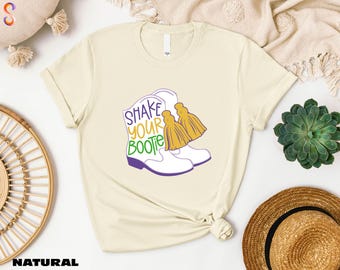 Shake Your Bootie Shirt, Mardi Gras Boots Shirt, Louisiana Sweatshirt, Mardi Gras Cowboy Shirt, Funny Mardi Gras Shirt, Boots Sweatshirt