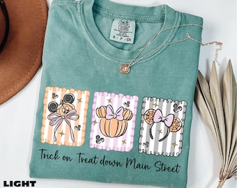 Disney Halloween Shirt, Trick Or Treat Down Main Street Sweater, Disneyland Tee, Spooky Season Sweatshirt, Comfort Colors T-Shirt