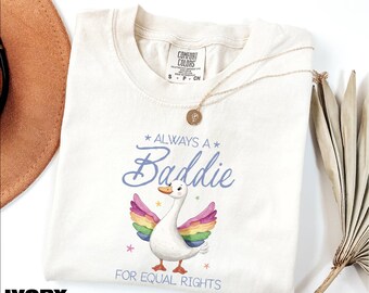 Always A Baddie For Equal Rights Shirt, Pride Month Sweatshirt, Silly Goose Tee, Equal Rights Sweater, Comfort Colors T-Shirt