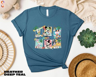Camiseta Disney Summer Vibes, camiseta Mickey y sus amigos, camiseta Disneyland Summer Vacation, sudadera Disney Beach, suéter Summer Trip