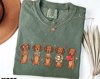 Dachshund Teacher Shirt, Wiener Dog Sweatshirt, Back to School Tee, Dog Lover Sweater, Teacher Appreciation Gift, Comfort Colors T-Shirt