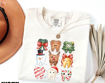 Dental Christmas Shirt, Dental Office Christmas Tee, Dental Assistant Christmas Sweatshirt, Merry Christmas Sweater, Comfort Colors T-Shirt