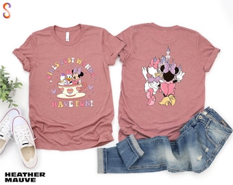 Camiseta de Minnie y Daisy de Disney, camiseta "Girls Just Wanna Have Fun", sudadera a juego con "Besties", suéter de Disney para niñas, regalo para ella
