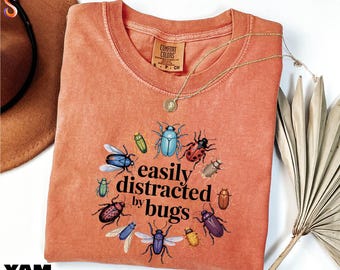 Easily Distracted By Bugs Shirt, Entomology Sweatshirt, Bug Sweater, Insect Lover Graphic Tee, Comfort Colors T-Shirt
