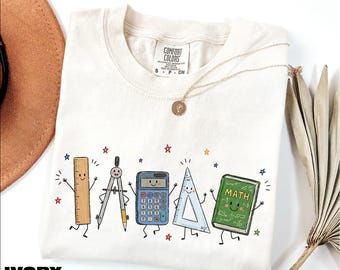 Cute Math Teacher Shirt, Funny Math Tools Tee, Back to School Sweater, Math Lover Teacher Sweatshirt, Comfort Colors T-Shirt