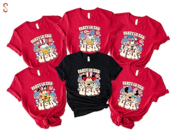 Party in the USA Shirt, Mickey & Friends Tee, Independence Day Sweatshirt, Disney Patriotic Hoodie, Disney 4th of July T-Shirt, USA Flag Tee