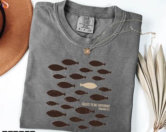 Called To Be Different Shirt, Christian Sweatshirt, Fish Graphic Tee, Bible Verse Sweater, Faith Gift, Comfort Colors T-Shirt