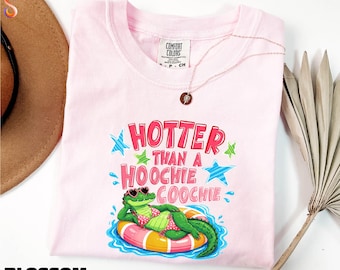 Chemise coochie plus chaude qu'une cheminée, t-shirt Summer Vibes, sweat-shirt Gator drôle, pull crocodile, t-shirt couleurs confort