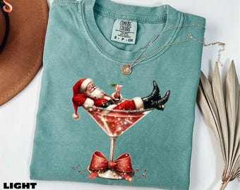 Santa Claus Shirt, Santa's Hot Mess Sweatshirt, Christmas Drink Sweater, Merry Christmas Tee, Comfort Colors T-Shirt