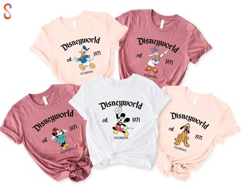 Camiseta de Disneyworld (Est. 1971, Florida), camiseta de Mickey y sus amigos, sudadera de viaje a Disney, camiseta a juego de Disney, sudadera con capucha de Magic Kingdom