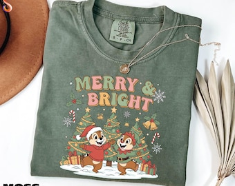 Chip Dale Christmas Sweatshirt, Disney Christmas Sweater, Mickey's Very Merry Xmas Party Tee, Comfort Colors T-Shirt