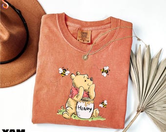 Comfort Colors Pooh Bear T-Shirt, Winnie The Pooh Shirt, Disney Trip Shirt, Pooh Bear Sweatshirt, Eating Honey Shirts, Disneyland Shirt