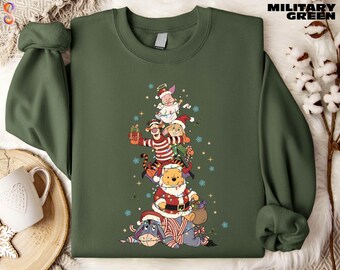 Winnie the Pooh Christmas Sweatshirt, Pooh and Friends Shirt, Disney Trip Sweater, Merry Christmas T-Shirt, Holiday Season Tee