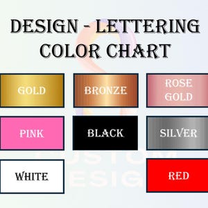 a bunch of different colored labels with the words design - lettering color chart