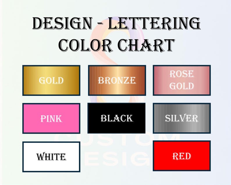 a bunch of different colored labels with the words design - lettering color chart