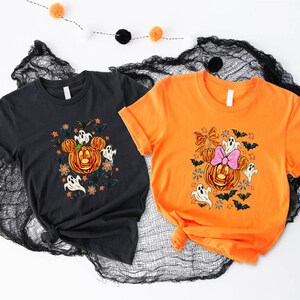 Disney Halloween Couple Shirts, Mickey and Minnie Pumpkin T-Shirts, Matching Family Halloween Sweatshirt, Disney Pumpkin Sweater