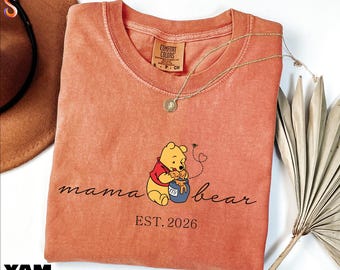Comfort Colors Mama Bear T-Shirt, Mother's Day Gift, Winnie the Pooh Shirt, Mama Bear Shirt, Pooh Bear Sweatshirt, Gift for Mom