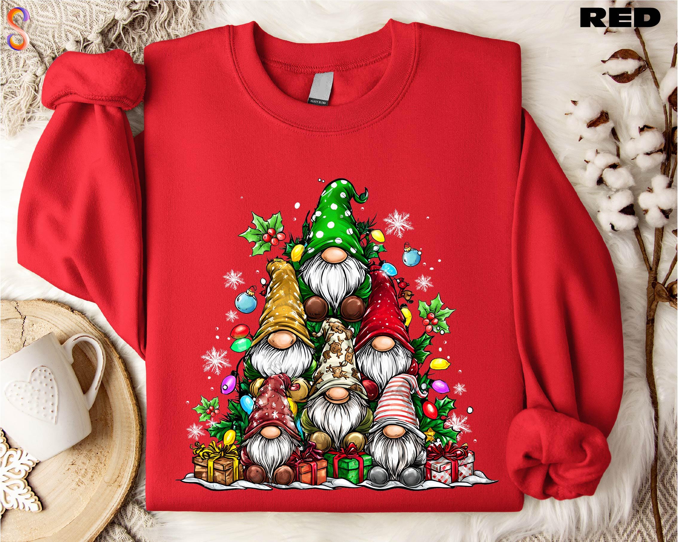 MoonWorks Felpa Natalizia Uomo Con Gnomo E Scritta 'Frohe Weihnachten' - Maglione Divertente Per Le Feste - Taglie Forti Disponibili