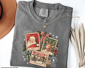 Retro Christmas Shirt, Nostalgic Holiday Santa Sweatshirt, Christmas Party Tee, Comfort Colors T-Shirt