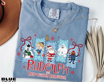 Rudolph The Red Nosed Reindeer Shirt, Christmas Sweatshirt, Christmas Holiday Sweater, Funny Christmas Tee, Comfort Colors T-Shirt