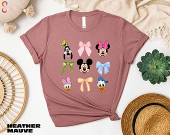 Mickey and Friends T-shirt, Disney Coquette Bow Shirt, Disney Trip Sweatshirt, Women's Disneyworld Shirt, Cute Disney Shirt, Mickey Shirt