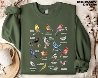 Backyard Birds Sweatshirt, Bird Lover Gift, Ornithology T-Shirt, Audubon Club Sweater, Northern Cardinal Tee, Nature Lover Shirt