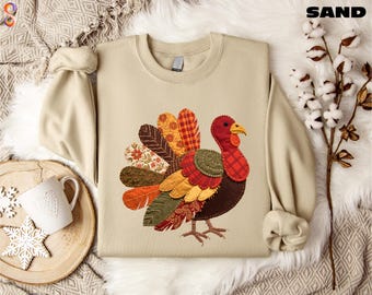 Thanksgiving Turkey Sweatshirt, Turkey Patch Sweater, Fall Season Shirt, Fal Turkey T-Shirt, Farmhouse Sweatshirt, Turkey Squad Shirt