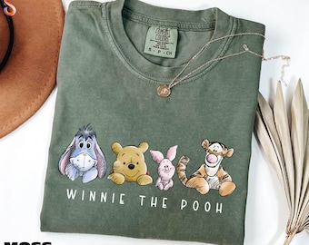 Camiseta de Winnie the Pooh, Sudadera para viaje a Disney, Camiseta de Pooh, Suéter para vacaciones familiares en Disneyland, Camiseta Comfort Colors