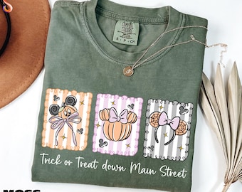 Disney Halloween Shirt, Trick Or Treat Down Main Street Sweater, Disneyland Tee, Spooky Season Sweatshirt, Comfort Colors T-Shirt