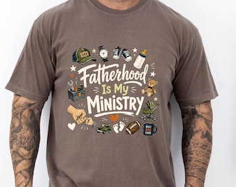 Chemise La paternité, c'est mon ministère, papa, sweat-shirt papa chrétien, cadeau camouflage pour la fête des pères, t-shirt couleurs confort