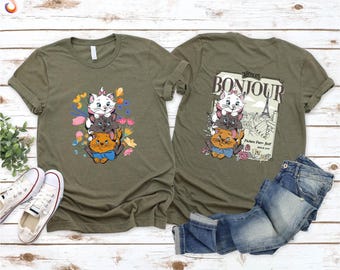 Camiseta de Los Aristogatos de Disney, camiseta de Gatos de Disney, camiseta de Gata Marie de Disney, sudadera de Gatos Bonjour, camiseta de Viaje Familiar a Disneyland