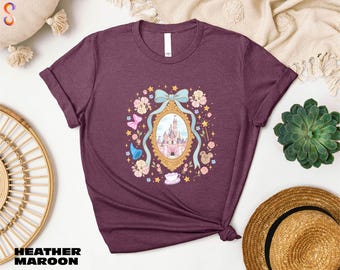 Camiseta con lazo de Disney Castle, camiseta del lugar más feliz del mundo, sudadera con capucha de Magic Kingdom, regalo para ella, sudadera para viaje a Disneyland