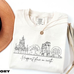 Comfort Colors Happiest Place On Earth T-Shirt, Disney Shirt, Magic Kingdom Shirt, Disneyland Shirt, Disney Trip Shirt, Magical World Shirt