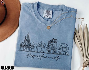Happiest Place On Earth T-Shirt, Disney Sweatshirt, Magic Kingdom Sweater, Disney Trip Tee, Comfort Colors T-Shirt