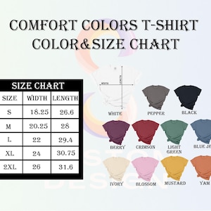 a women's t - shirt size chart with different colors