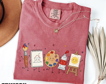 Funny Art Teacher Doodle Shirt, Back To School Tee, School Art Class Sweatshirt, Art Teacher Crew Team Sweater, Comfort Colors T-Shirt