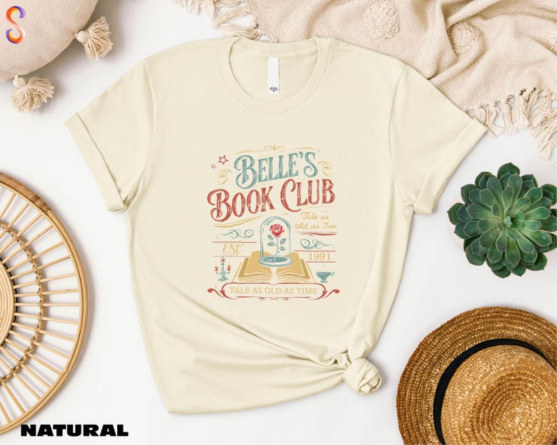 a t - shirt with the words belle's book club on it