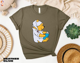 Winnie The Pooh Reading T-shirt, The Pooh Sweater, Disney Shirt, Read a Book Shirt, Cute Pooh Bear Sweatshirt, Gift for Book Lover