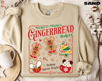 Mickey Minnie Gingerbread Bakery Sweatshirt, Mickey's Very Merry Christmas Party Shirt, Xmas Holiday Sweater, Cookies Baking Co T-Shirt