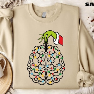 Neuro Crew Christmas Sweatshirt, Christmas Brain Sweater, Nurse Crew T-Shirt, Xmas Hospital Shirt, Green Monster Tee, Xmas Holiday Shirt