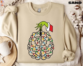 Neuro Crew Christmas Sweatshirt, Christmas Brain Sweater, Nurse Crew T-Shirt, Xmas Hospital Shirt, Green Monster Tee, Xmas Holiday Shirt