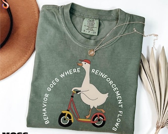 Silly Goose Behavior Goes Where Reinforcement Flows Tee, Silly Goose Sweatshirt, Behavior Specialist Shirt, Comfort Colors T-Shirt