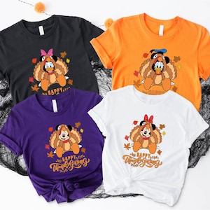 Camiseta de Acción de Gracias de Disney, suéter de Mickey y sus amigos, camiseta de viaje de otoño de Acción de Gracias, sudadera a juego de Acción de Gracias familiar de Disney